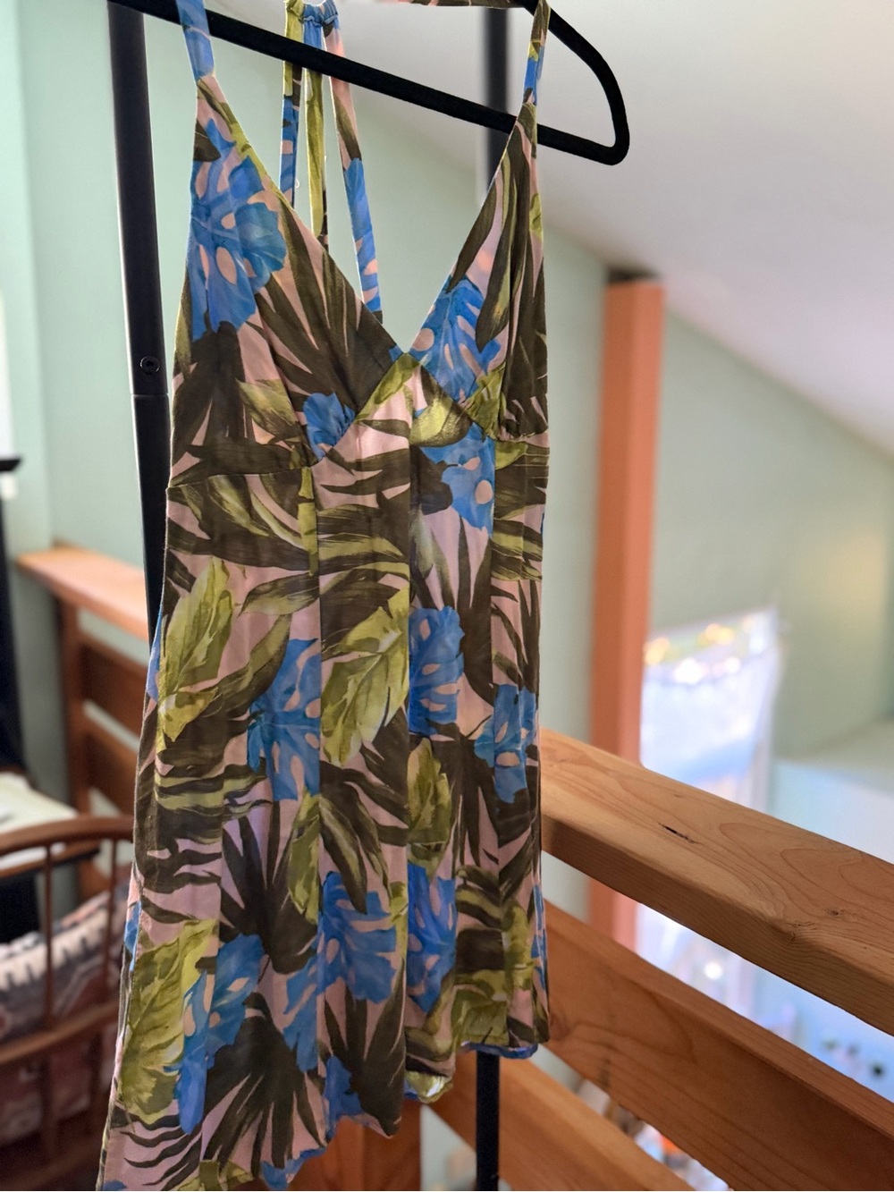 Forever 21 Blue, Green & Pink Tropical Mini Dress